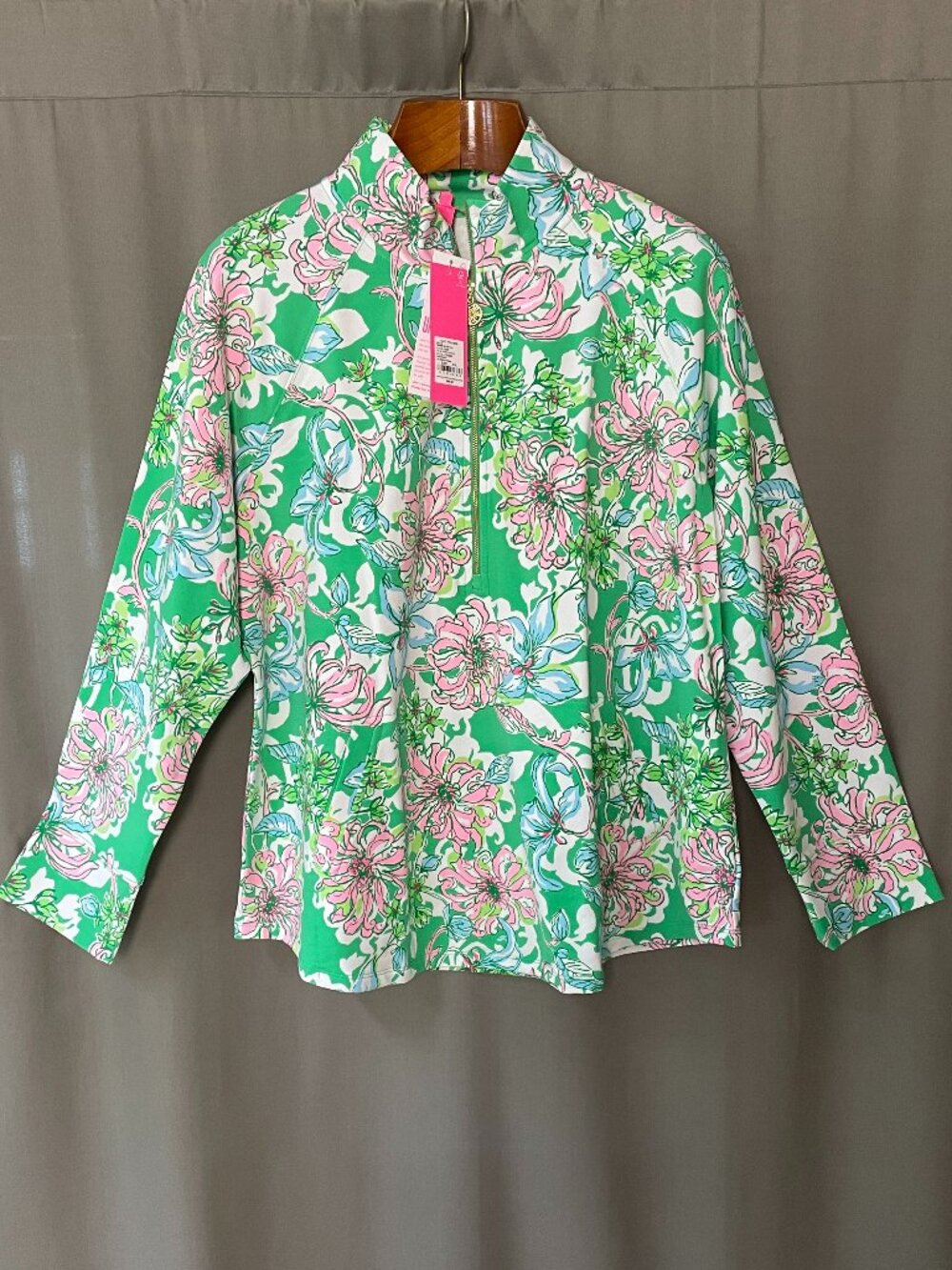 Lilly Pulitzer UPF 50+ Skipper Popover Spearmint Blossom Views XXL NWT